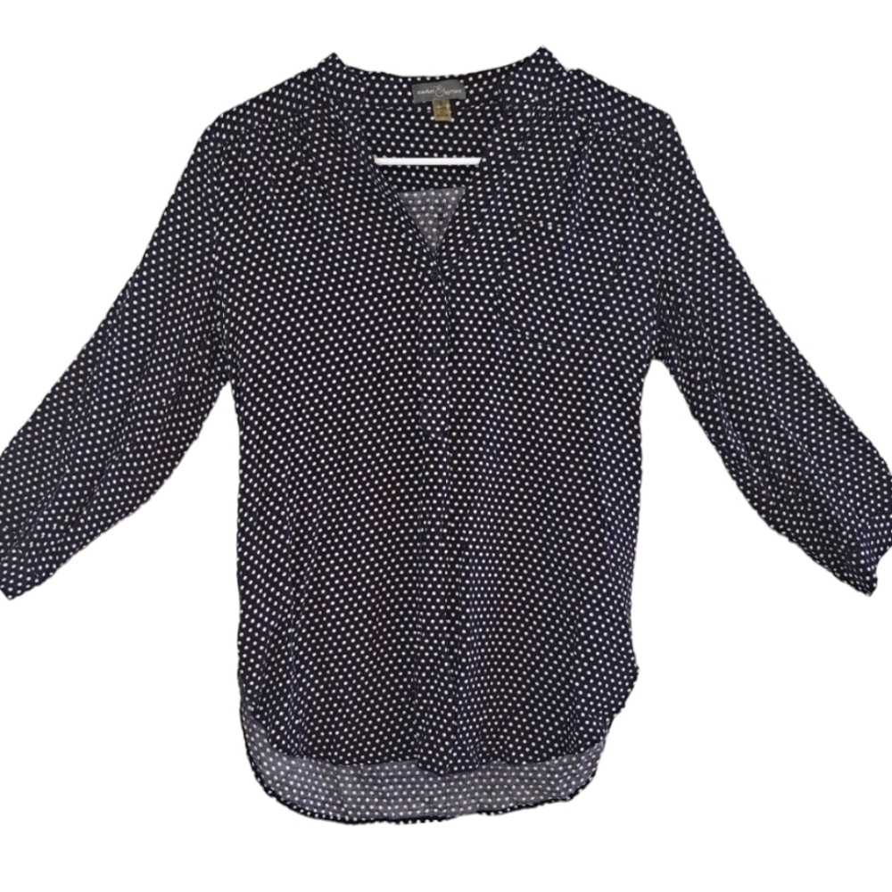 Market & Spruce Polka Dot Button Down Blouse Size Small